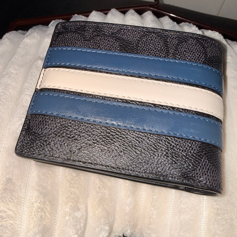 Coach Black and White Card Holder